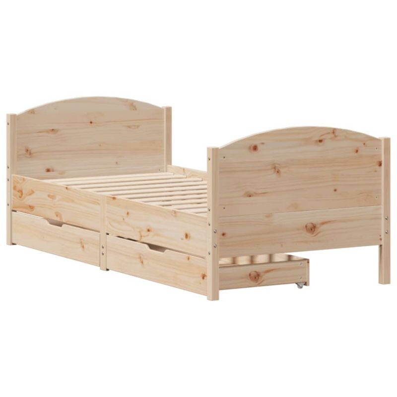 Łóżko drewniane WaszeMeble 75x190 cm brązowe WM-3301812 1 szt.
