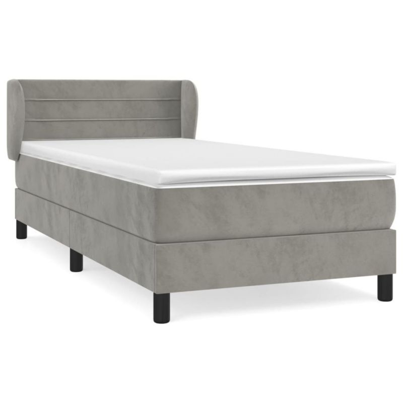 Łóżko kontynentalne WaszeMeble 90x190 cm jasnoszare WM-3127523 1 szt.