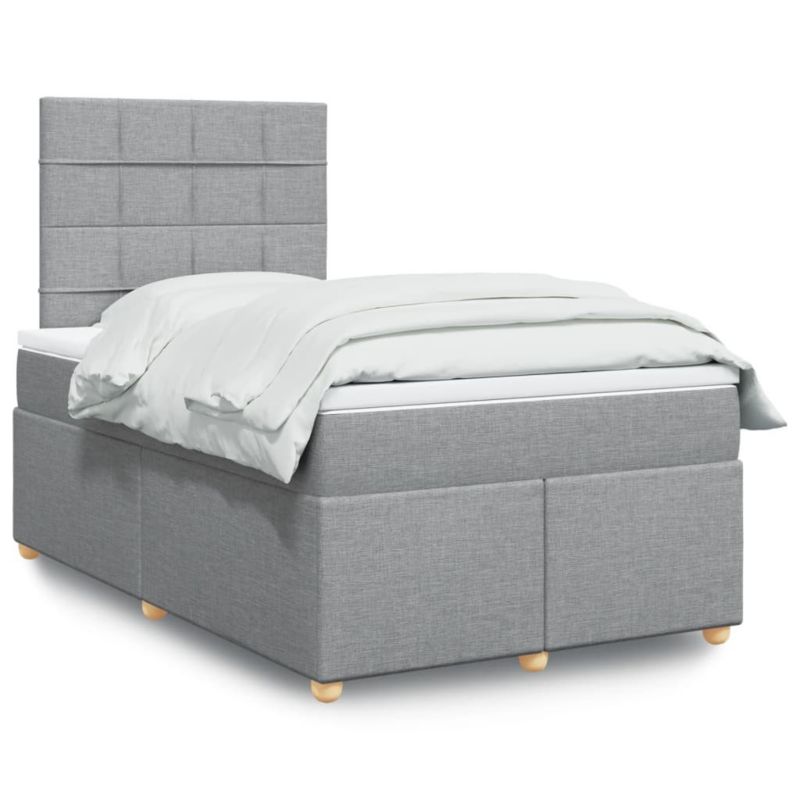 Łóżko kontynentalne WaszeMeble 120x190 cm jasnoszare WM-3293519 1 szt.