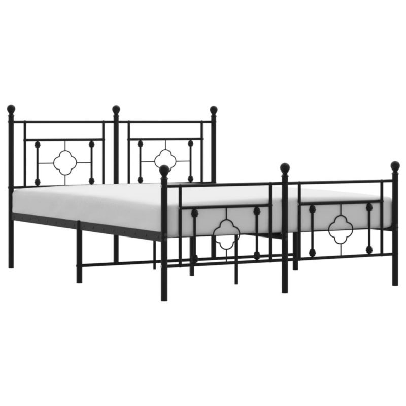 Łóżko metalowe WaszeMeble 140x190 cm z wezgłowiem czarne 1 szt.