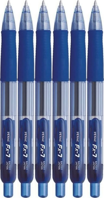 6x Długopis żelowy Penac, FX7, 0.7mm, niebieski