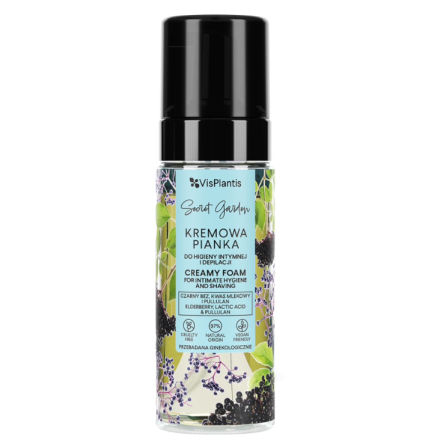 Vis plantis - pianka do higieny intymnej czarny bez i kwas mlekowy, 170 ml