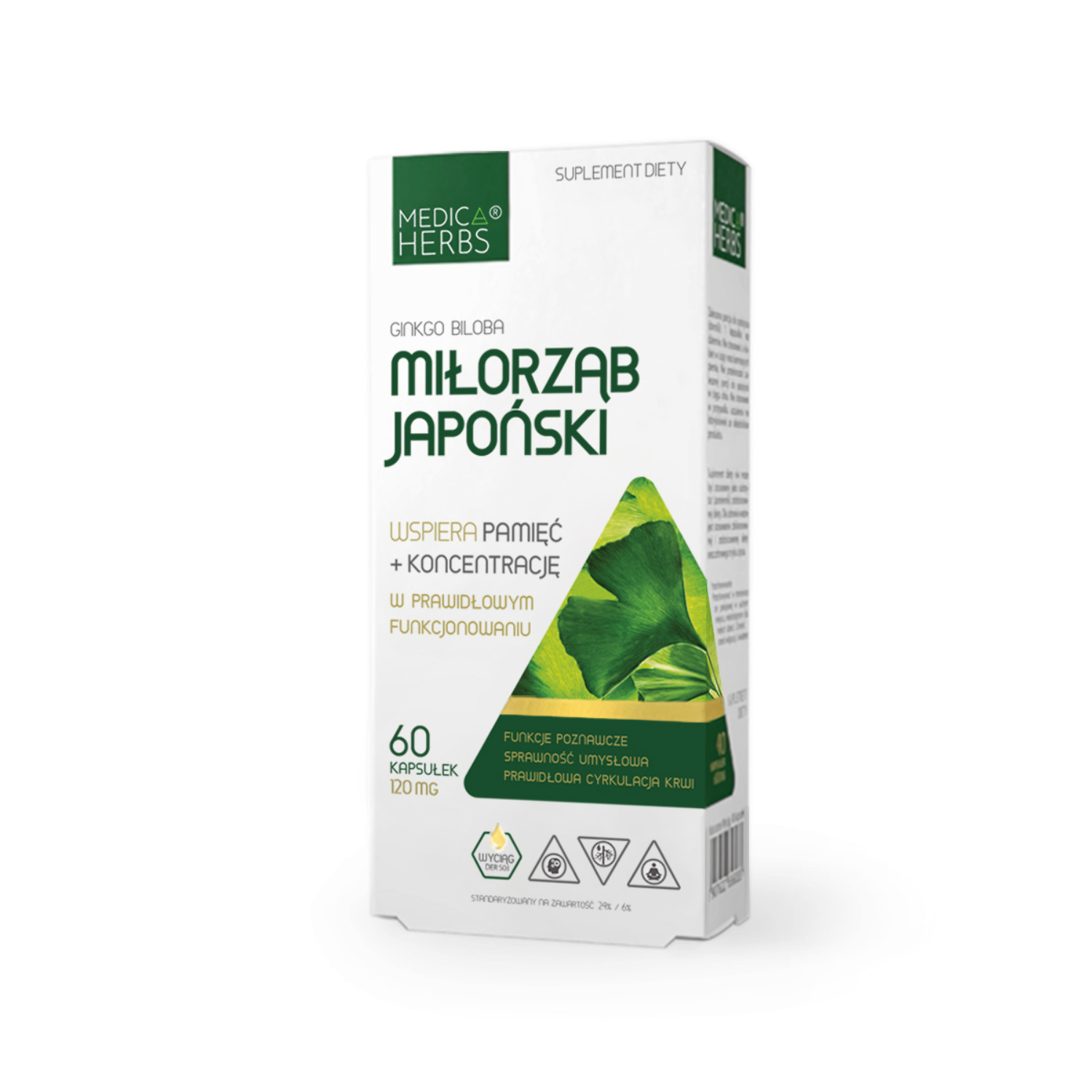 Medica herbs miłorząb japoński 120 mg, 60 kapsułek