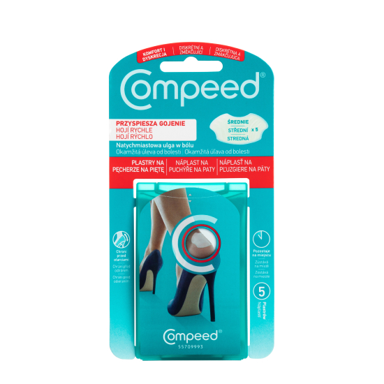 Compeed - plastry na pęcherze na piętach, średnie, 5 sztuk