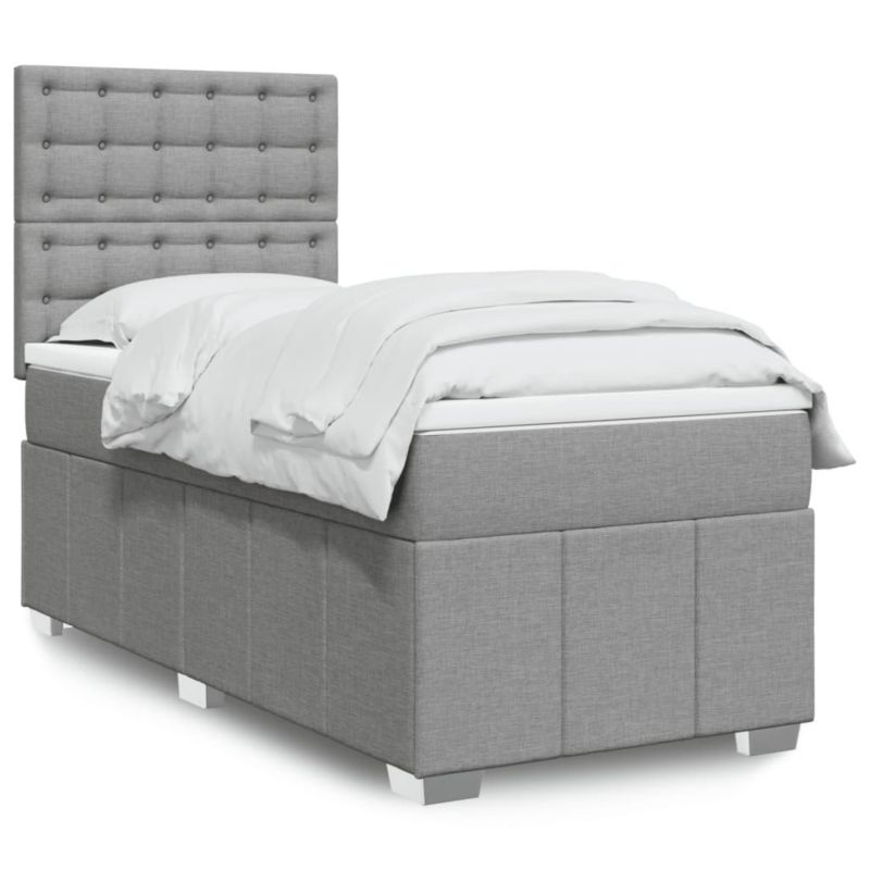 Łóżko kontynentalne WaszeMeble 100x200 cm jasnoszare WM-3293893 1 szt.