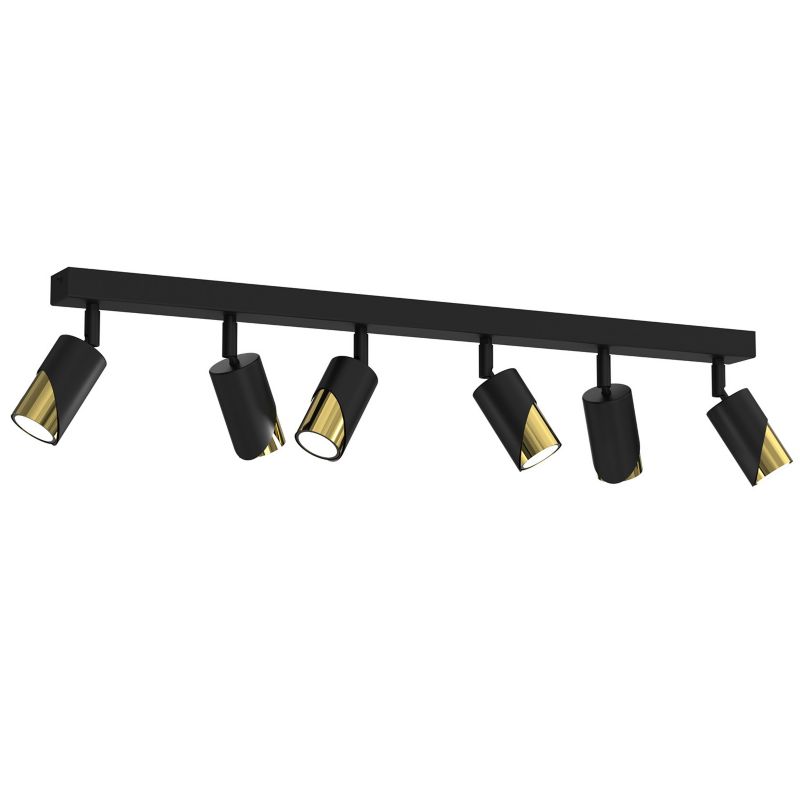Lampa sufitowa Luminex Shift czarny mat-złoty połysk Listwa z lampami 6 x GU10 x 15W wym: 17 x 90 x 5,5 cm - 1 szt.
