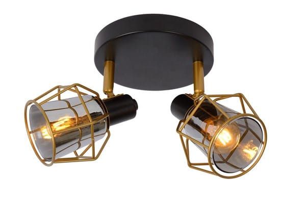 Lampa sufitowa wisząca Lucide Nila 0981 czarno-złota szerokość 21 cm 2xE14 x 25W 1 szt.