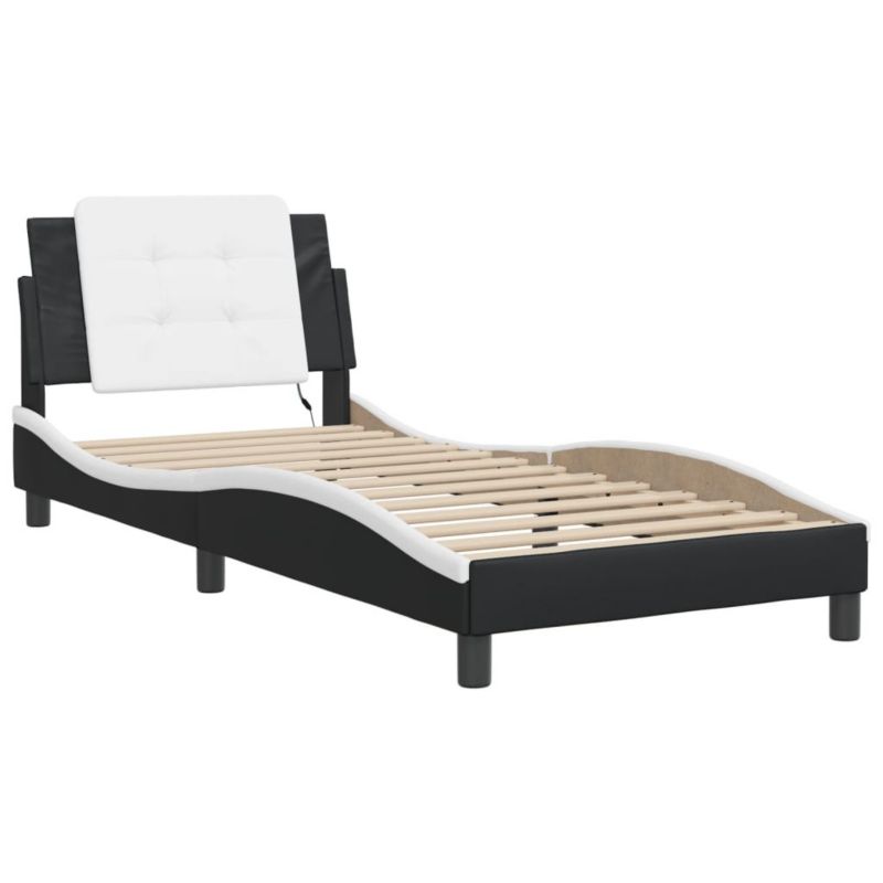 Łóżko tapicerowane WaszeMeble 90x190 cm czarne WM-3214080 1 szt.