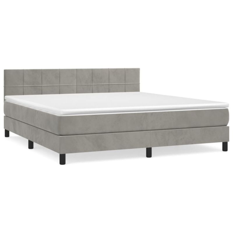 Łóżko kontynentalne WaszeMeble 180x200 cm jasnoszare WM-3141317 1 szt.