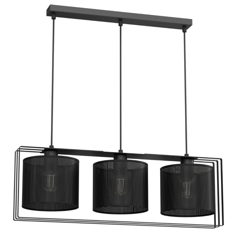 Lampa wisząca Luminex Coronado czarny matowy wym: 110 x 68 x 20 cm 3xE27 x 15W 1 szt.