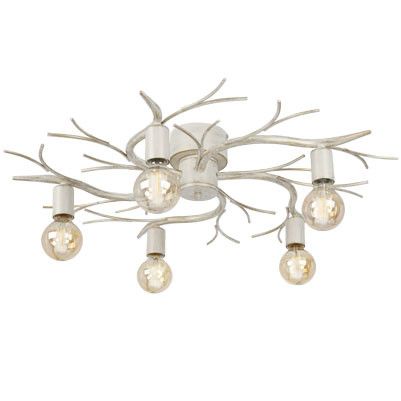 Lampa sufitowa wisząca Luminex Garnish 9916 kremowo-szara dekoracyjna 5xE27 x 15W 1 szt.