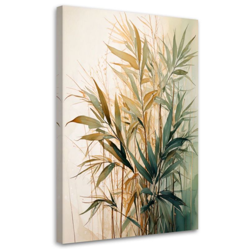 Obraz do sypialni Feeby Trawy Akwarela Zieleń Beż Natura 40x60cm 1szt
