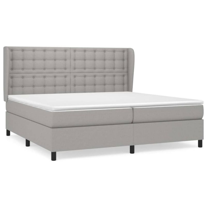 Łóżko kontynentalne WaszeMeble 200x200 cm jasnoszare WM-3128309 1 szt.