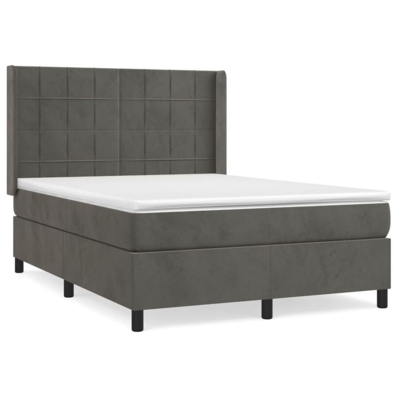 Łóżko kontynentalne WaszeMeble 140x190 cm ciemnoszara WM-3132676 1 szt.