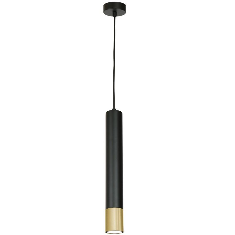 Lampa wisząca Luminex Nest 5655 czarny matowa-złota tuba 1xGU10 x 8W 1 szt.