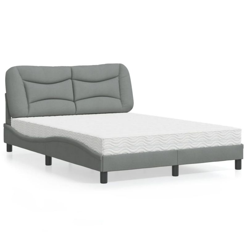 Łóżko tapicerowane WaszeMeble 140x190 cm jasnoszare WM-3208527 1 szt.