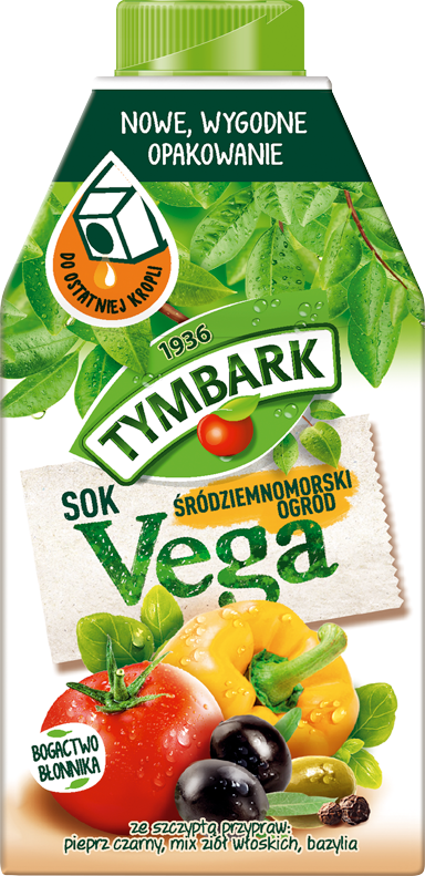 Sok warzywno-owocowy Tymbark Vega, Śródziemnomorski Ogród, karton, 0.5l