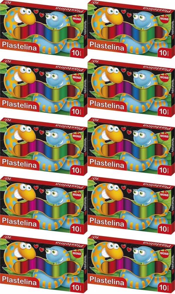 10x Plastelina Mona, 10 sztuk, mix kolorów