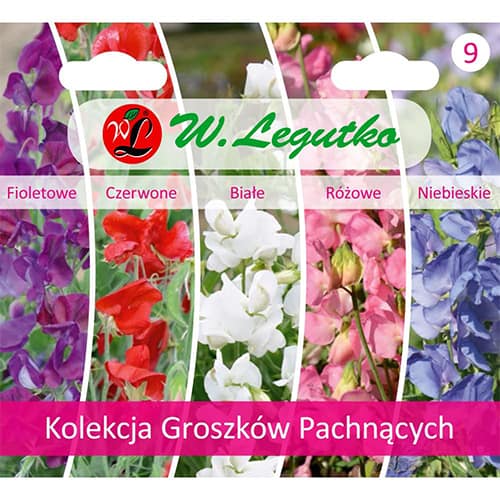 1 pac, Colecție de lathyrus odoratus (Sângele voinicului), pachet cu 5 soiuri - Semințe: Mod de ambalare: 1 pac