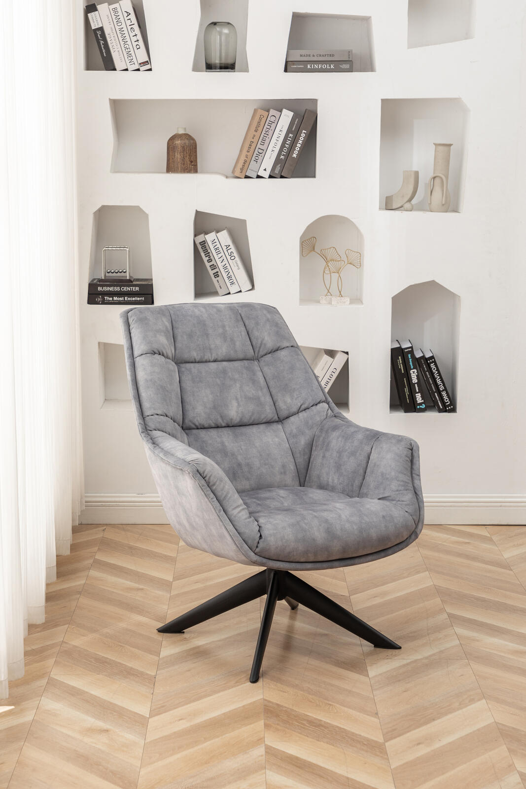 Fotel tapicerowany Volumize jasnoszary