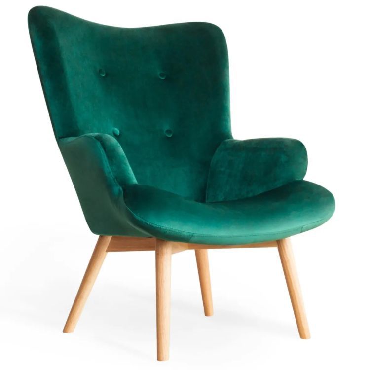 Fotel Homla tapicerowany MOSS VELVET zielony 1 szt.