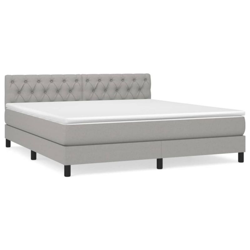 Łóżko kontynentalne WaszeMeble 160x200 cm jasnoszare WM-3140305 1 szt.