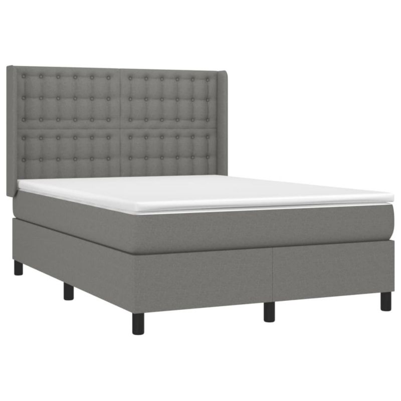 Łóżko kontynentalne WaszeMeble 140x190 cm ciemnoszara WM-3138630 1 szt.