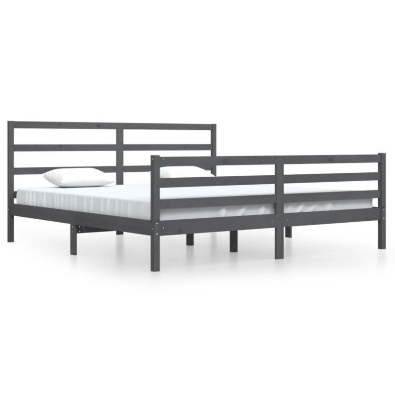 Łóżko drewniane WaszeMeble 200x200 cm szara WM-3105028 1 szt.