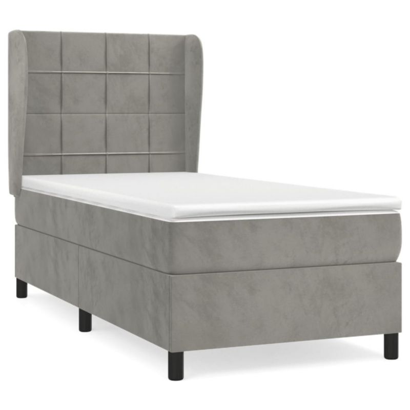 Łóżko kontynentalne WaszeMeble 90x200 cm jasnoszare WM-3129189 1 szt.
