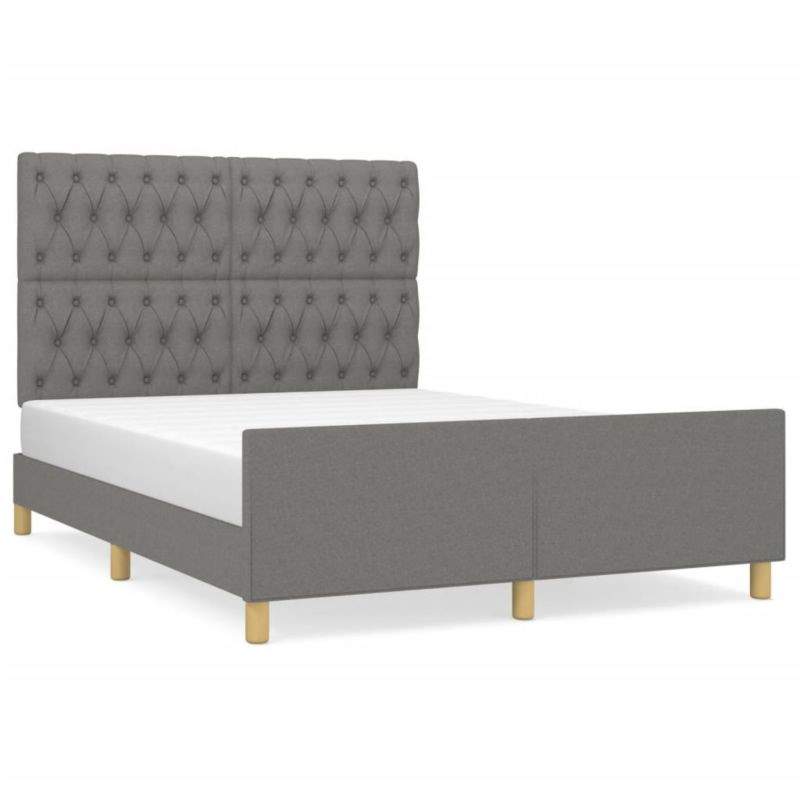 Łóżko tapicerowane WaszeMeble 140x190 cm ciemnoszara WM-3125293 1 szt.