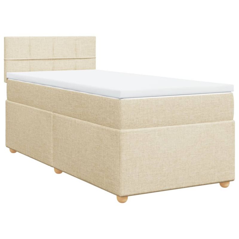 Łóżko kontynentalne WaszeMeble 90x190 cm kremowe WM-3286540 1 szt.
