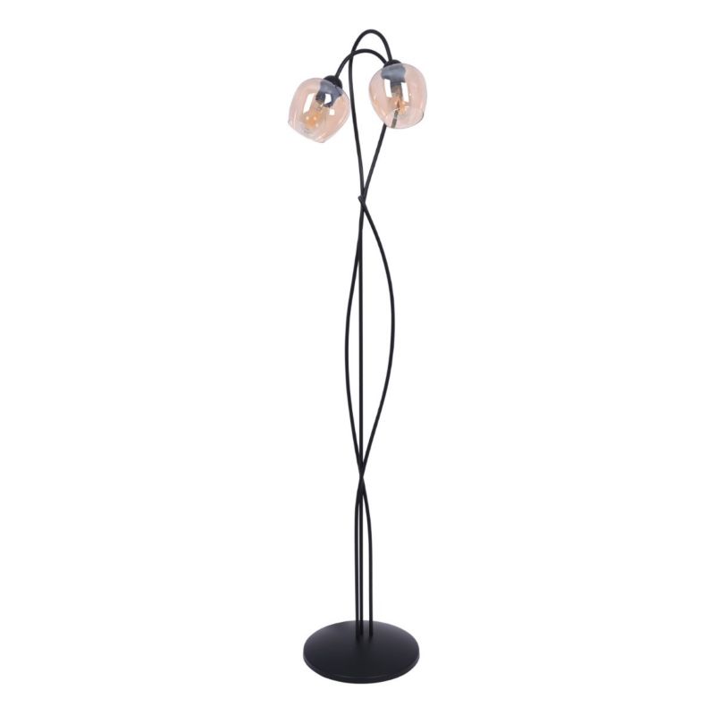 Lampa podłogowa stojąca Kaja Amos czarno-bursztynowy 2 x E27 x 60W wym: 156 x 30 x 30 cm - 1 szt.