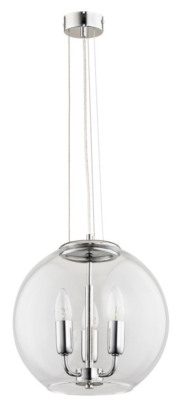 Lampa wisząca Alfa Toto przezroczysto-chromowana wym: 100 x 30 x 30 cm 3xE14 x 10W 1 szt.