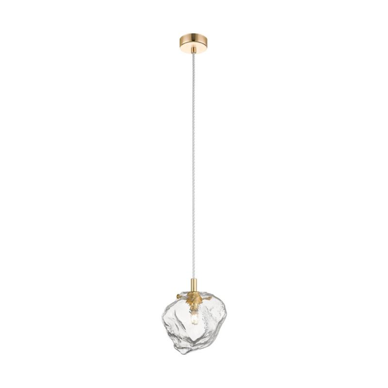 Lampa wisząca Zuma Line Rock złoto-przezroczysta dekoracyjna 1xG9 x 28W 1 szt.