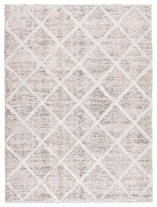 Dywan Multidecor Bilbao Shaggy 80 x 150 cm romby beżowy 1 szt.