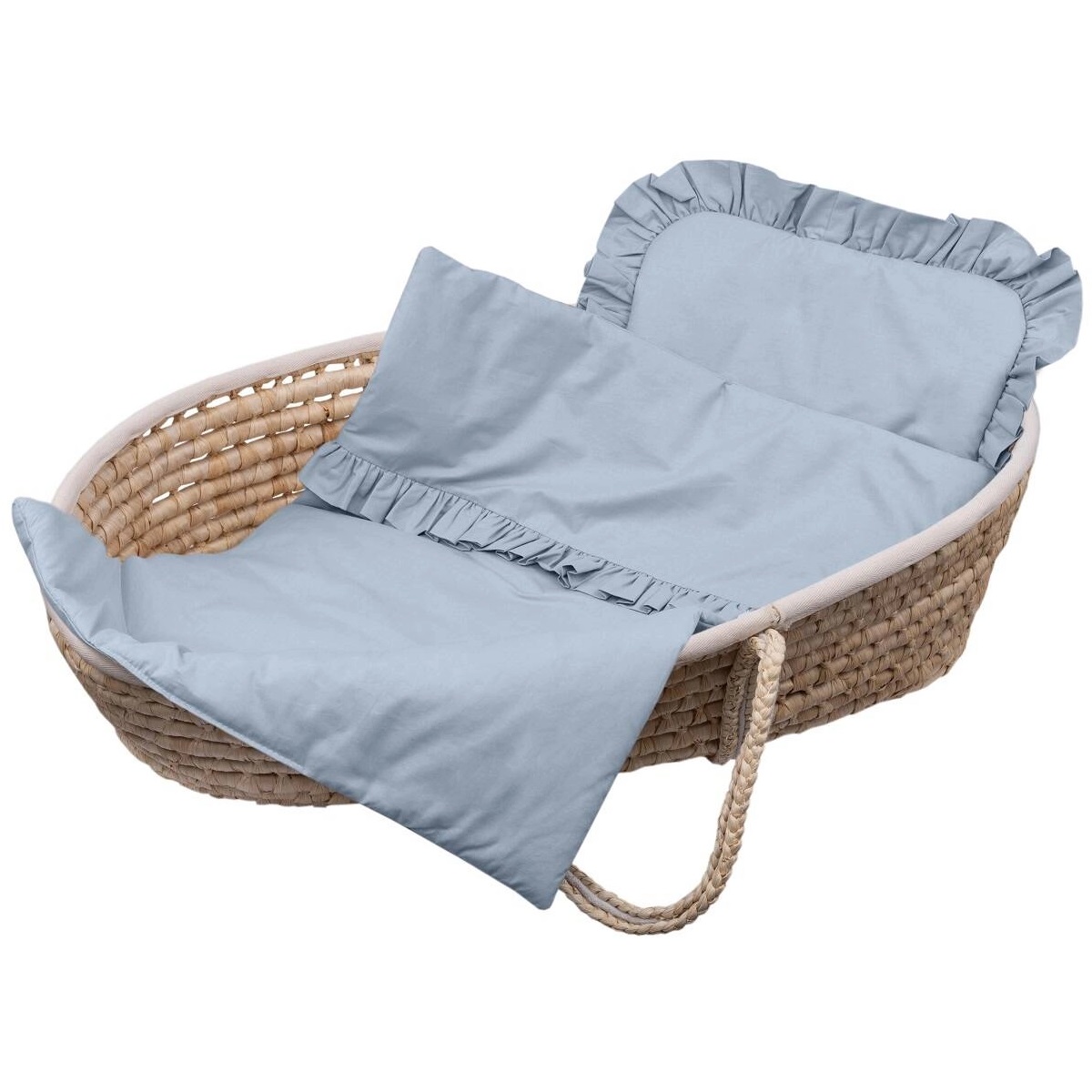 Zestaw kocyk + poduszka bawełniany z falbanką Jeans IF
