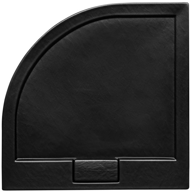 BESCO Brodzik półokrągły AXIM ULTRASLIM STONE EFFENCT 90x90x4,5 czarn