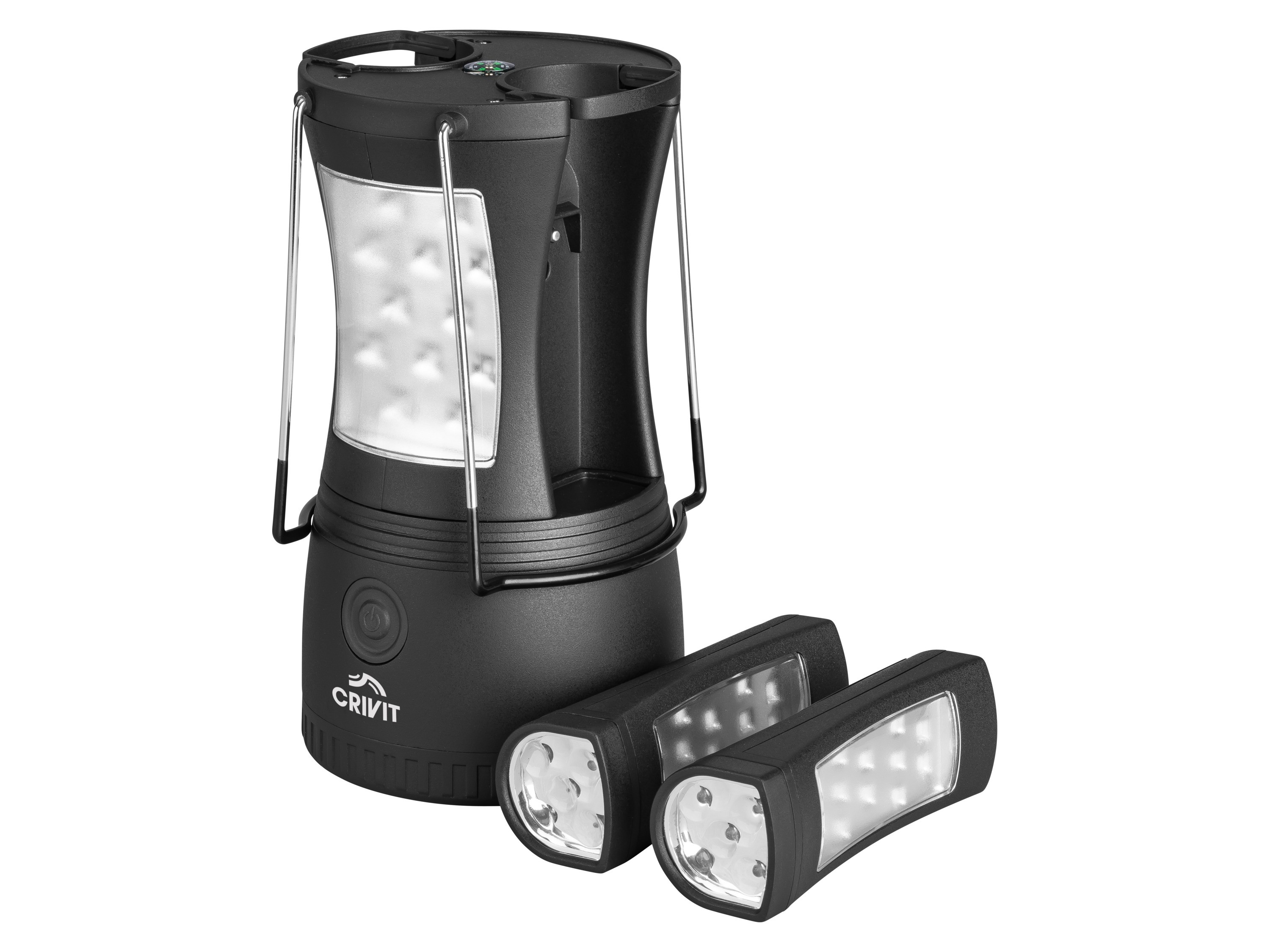 CRIVIT Lampa kempingowa 2w1 (Czarny)