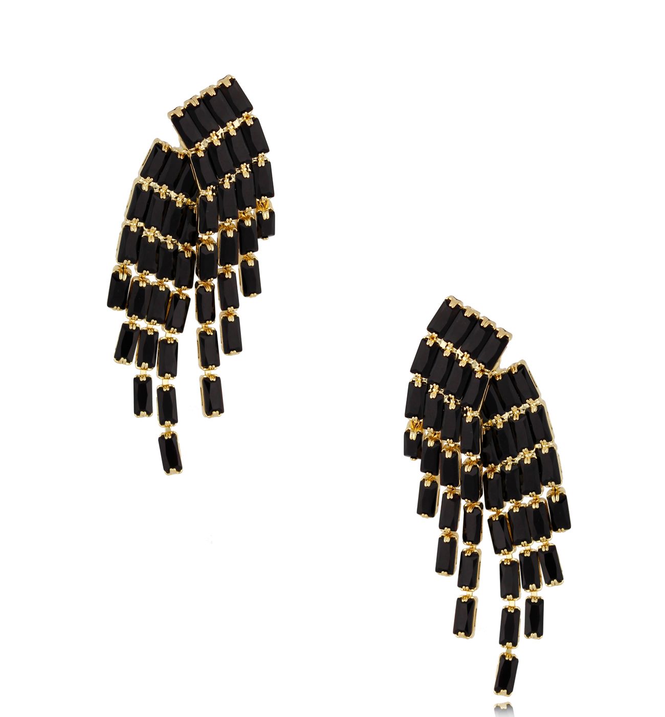 Kolczyki z czarnymi kryształkami Black Meknes KSS1190
