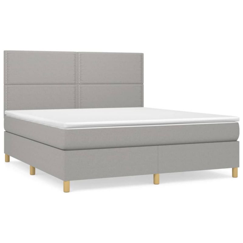 Łóżko kontynentalne WaszeMeble 180x200 cm jasnoszare WM-3142273 1 szt.