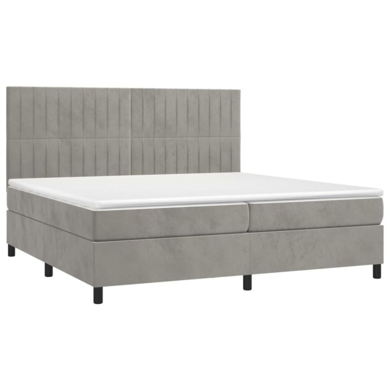 Łóżko kontynentalne WaszeMeble 200x200 cm szare WM-3136263 1 szt.