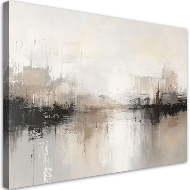 Obraz na płótnie Feeby Nowoczesna Abstrakcja Szaro Beżowa 120x80cm 1szt