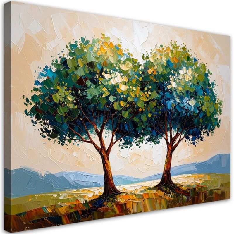 Obraz nowoczesny do salonu sypialni Feeby Zielone Drzewa Krajobraz 60x40cm 1szt