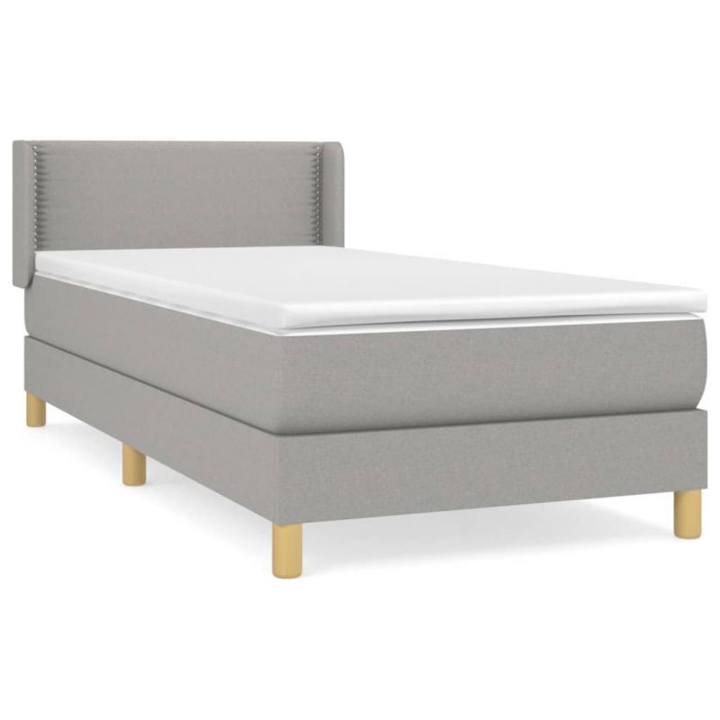 Łóżko kontynentalne WaszeMeble 90x200 cm jasnoszare WM-3130161 1 szt.