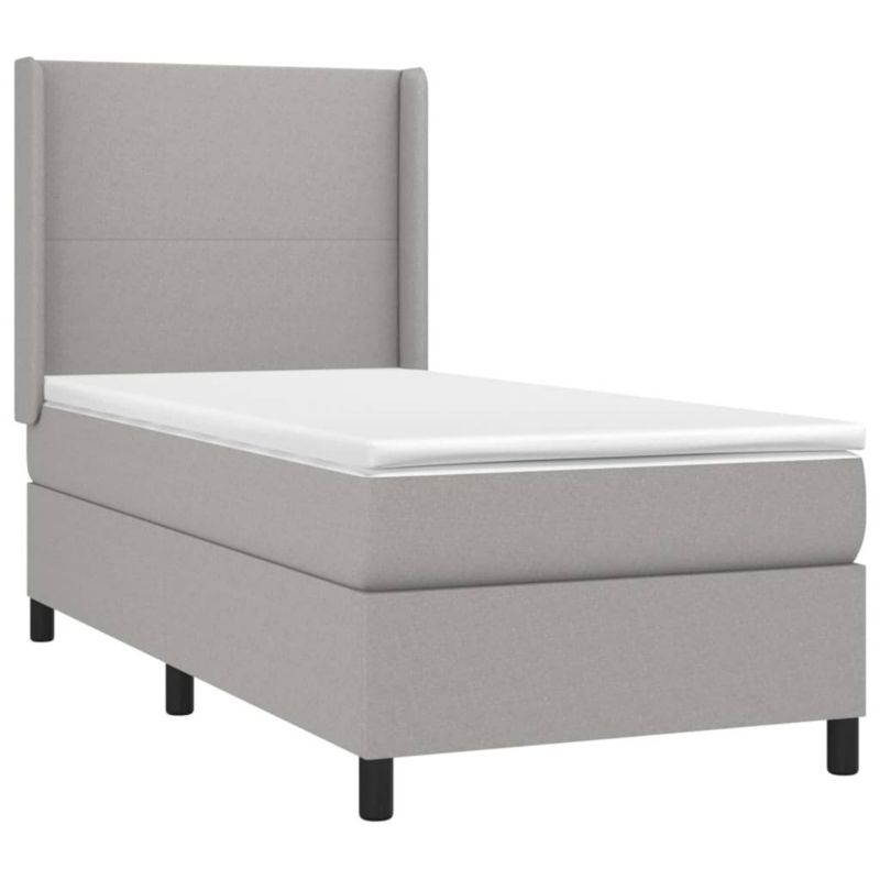 Łóżko kontynentalne WaszeMeble 90x200 cm jasnoszare WM-3138125 1 szt.