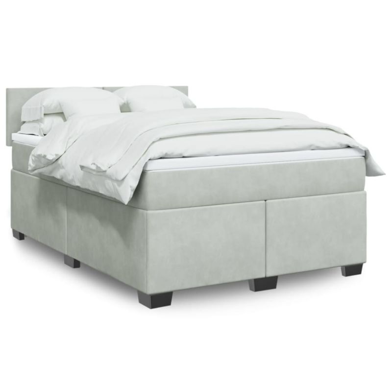 Łóżko kontynentalne WaszeMeble 140x190 cm jasnoszare WM-3286324 1 szt.
