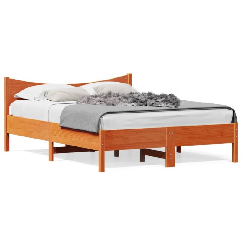 Łóżko drewniane WaszeMeble 135x190 cm brąz WM-844748 1 szt.