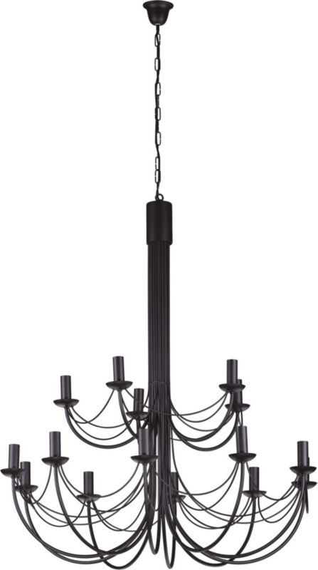 Żyrandol Kaja Perseo czarny wym: 167 x 94 x 94 cm 15xE14 x 60W 1 szt.