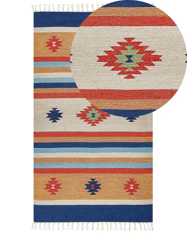 Dywan bawełniany kilim 80 x 150 cm wielokolorowy Taronik 1 szt.