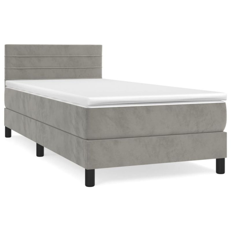 Łóżko kontynentalne WaszeMeble 90x190 cm jasnoszare WM-3141335 1 szt.